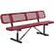 Global Industrial 72 Perforated Metal Outdoor Picnic Bench with Backrest, Red 694557RD - alternate 1